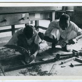 "Boys in the carpentry shop", Industrial School, Saharanpur