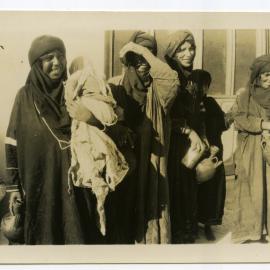 A group of Palestinian woman tent dwellers