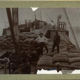 Mission vessel Mambare laden with copra