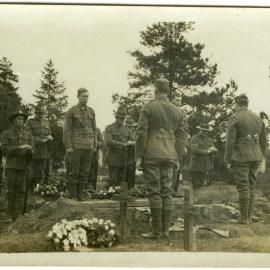 E. J.Tipler taking a funeral outside in Northern France