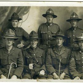 E. J. Tipler and soldiers, photograph taken at Sling Camp