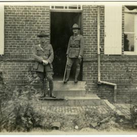 E. J. Tipler and another Chaplain, on steps