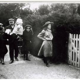 Uncle Sam Page and five unidentified girls