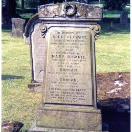 Memorial of Alex Stewart, Mary Downie, Duncan Stewart, Duncan Stewart, Mary Moore and Charles Moore