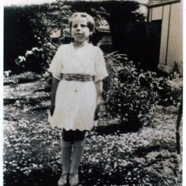 Unidentified girl in a white dress