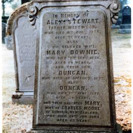 Memorial of Alex Stewart, Mary Downie, Duncan Stewart, Duncan Stewart, Mary Moore and Charles Moore