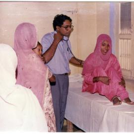 A young woman receiving medical treatment 