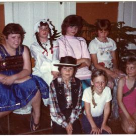 Virginia Taylor, Tracy Clark, Julie Anne McIntosh, Donna Short, Helen Morton and Wanda Hughes, Sunday School break-up, 1983