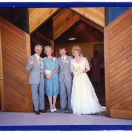 Neville and Rosemary Harris at the wedding of Roslyn Harris and Neil Foster, 1988