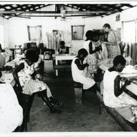 Sister Winifred Biggs, teaching sewing classes, Onesua High School