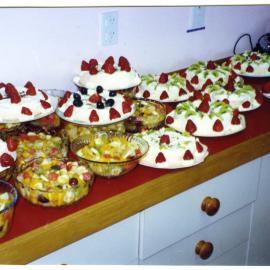 Dessert at "Friday Lunch, Christmas Feast," St. Enoch's Church, 1998