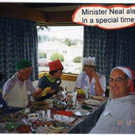 "Minister Neal also shares in a special time," Christmas Lunch, St.Enoch's Church