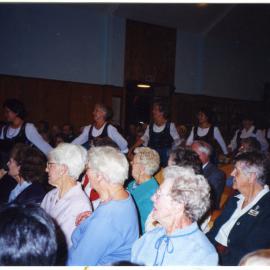 Women dressed as Israeli dancers may their way down the aisle, St. Enoch's Church