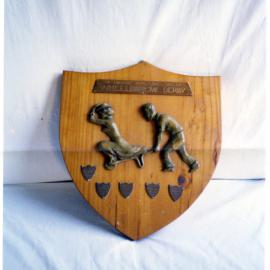 Wheelbarrow race shield, St. Enoch's Church