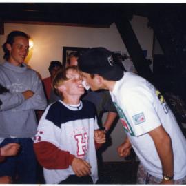 Andy and Alister play a game at Youth With A Mission night, Cromwell Church