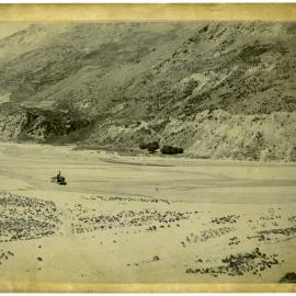 Gold dredge on Big Beach, Shotover River