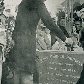 Laying the Foundation Stone of the church at Parnell