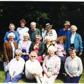 Group photograph of the St. Columba walking group, St. James Park, Papanui, 1994