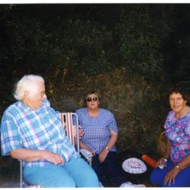 Mary Verity, Linda Scott and Dorothy King of St. Columba, at Barnett Park, 1996