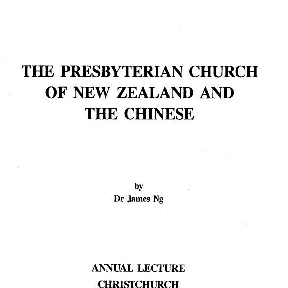 The Presbyterian Church of New Zealand and the Chinese