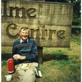 Jim Bain of St. Columba stops for tea and biscuits, St. Columba, North Avon, Christchurch