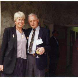 Alison Delaney and Rob McMecking standing at doorway of St. Columba, Christchurch 