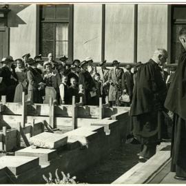 Laying the foundation stone, new church, St. Columba, Christchurch 