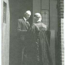 "Mr. Burnett lets Moderator in," St. Columba, Christchurch 