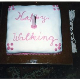 First birthday cake for the St. Columba Walking Group, 1992