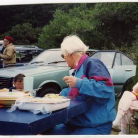 St. Columba Walking Group taking a tea break, 1992