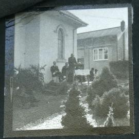 Unidentified man delivering speech, Rangiora Church, 1972