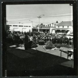 John Knox Church parishioners seated outside during centenary celebrations, 1972 