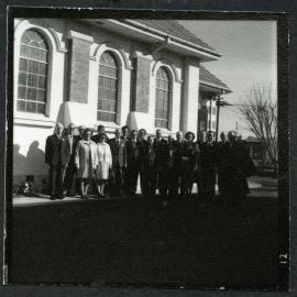 Office-bearers and congregation from John Knox College, Rangiora, celebrating their centenary, 1972