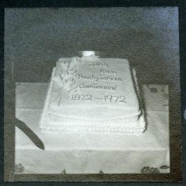John Knox Church centennial cake, 1972