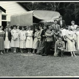 "Knox Youth Fellowship, study weekend, Peel Forest, 1955" 