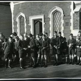"St. Andrew's College Boys' outside Knox Hall, Christchurch