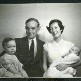 Don Crabb, Kath Crabb and their children, studio portrait