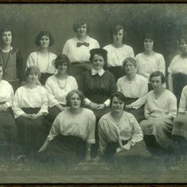 Large group of unidentified women, studio portrait 