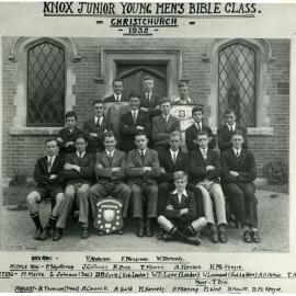 "Knox Junior Young Men's Bible Class, Christchurch, 1932" 