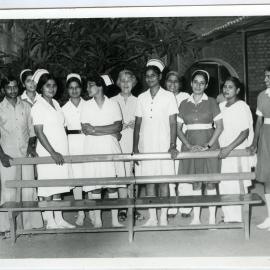 Beryl Howie and a group of unidentified Indian nurses