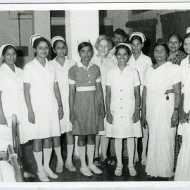 Beryl Howie and a group of unidentified Indian nurses