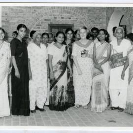 Beryl Howie and a group of unidentified Indian women and men, Christian Medical College and Hospital, Ludhiana