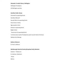 Regional Repositories for Parish and Presbytery records
