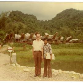 Robert Patterson and Andarias Lebang Outside Kete