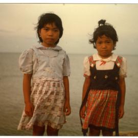 Two Little Girls at the Harbour Bridge at Bajoe