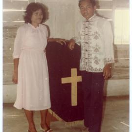 A Lady and a Gentleman in Front of the Hall at the Morning Service at Ujung Lamuru