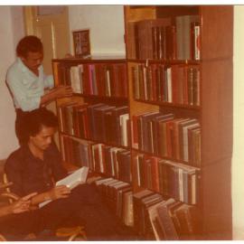Some Tingkat 4 Students in Front of Robert Patterson's Bookcase