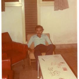 Johny Ogelang Sitting at Robert Patterson's House
