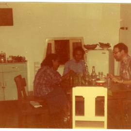 Magdalena , Her Fiancé and  Robert Patterson Sitting Around a Table