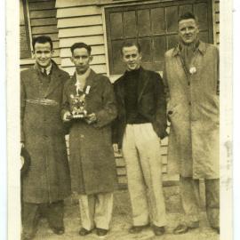 "S. Dick, C. Seelye, P. Bay, K. Aston, Wellington," Presbyterian Harrier Club - Wellington, 1938